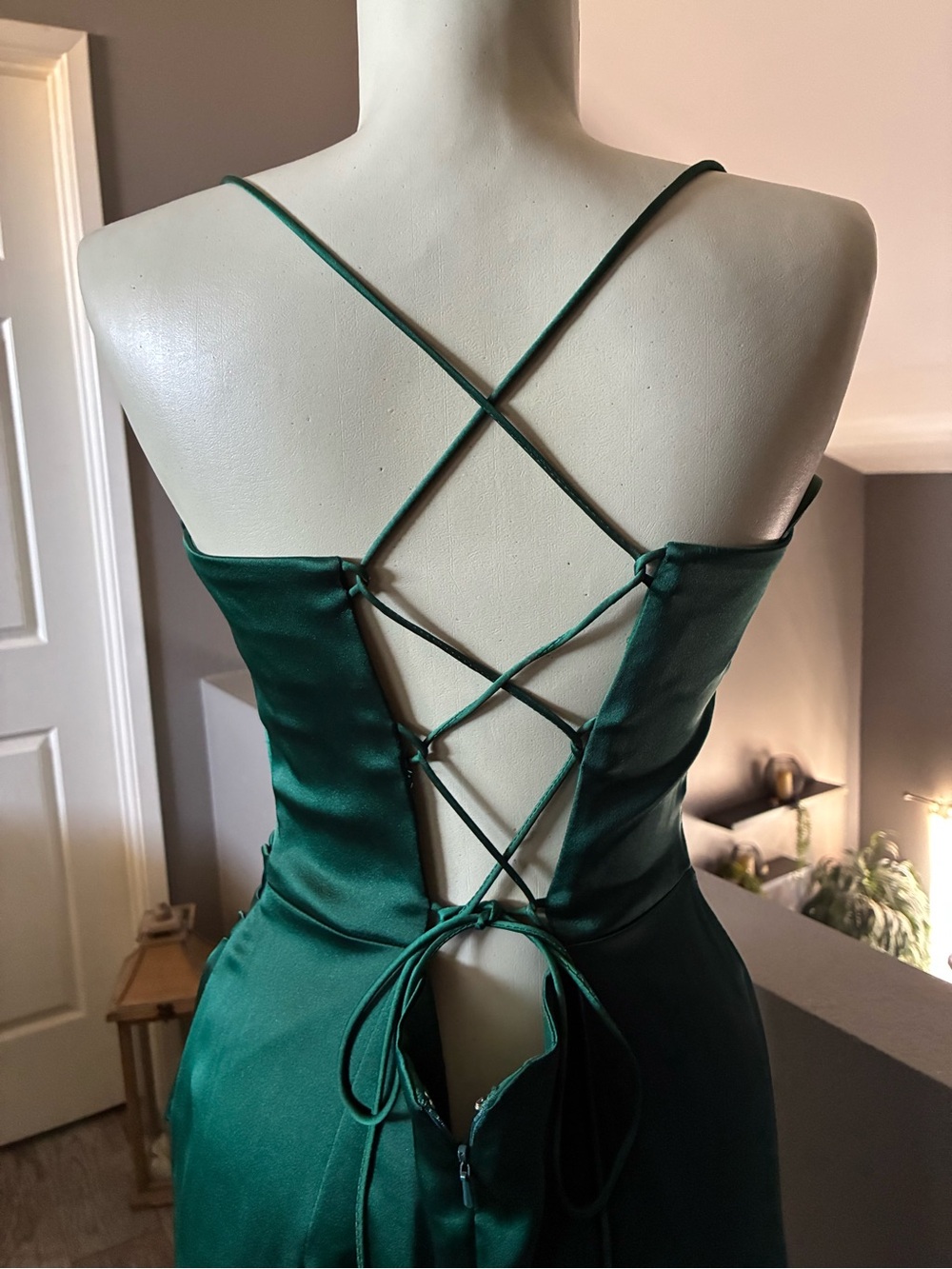 Cinderella Divine Emerald Satin Corset Gown Size 10 - Picture 9 of 11